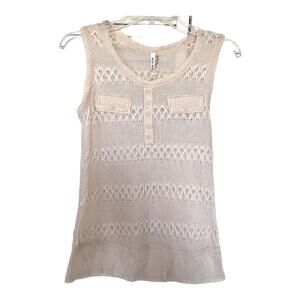 Mur Mur knit ecru neutral sleeveless sweater tank NWT